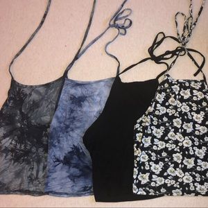 Set of 4 small halter tops